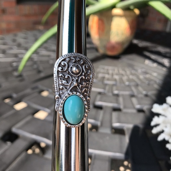 Turkish simulated turquoise ring - Picture 3 of 5